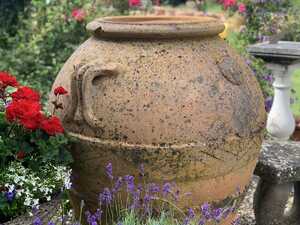 antique terracotta oil jar 