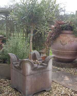 square stone planter