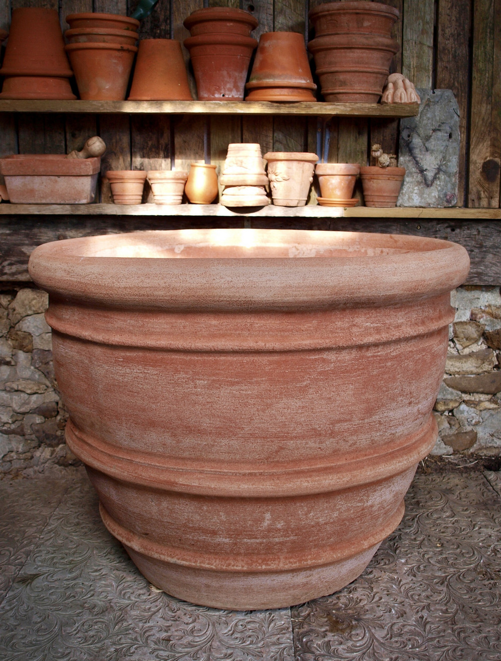 Teramico Pot de fleurs, en céramique, modèle Fleur de LYS, 30 cm